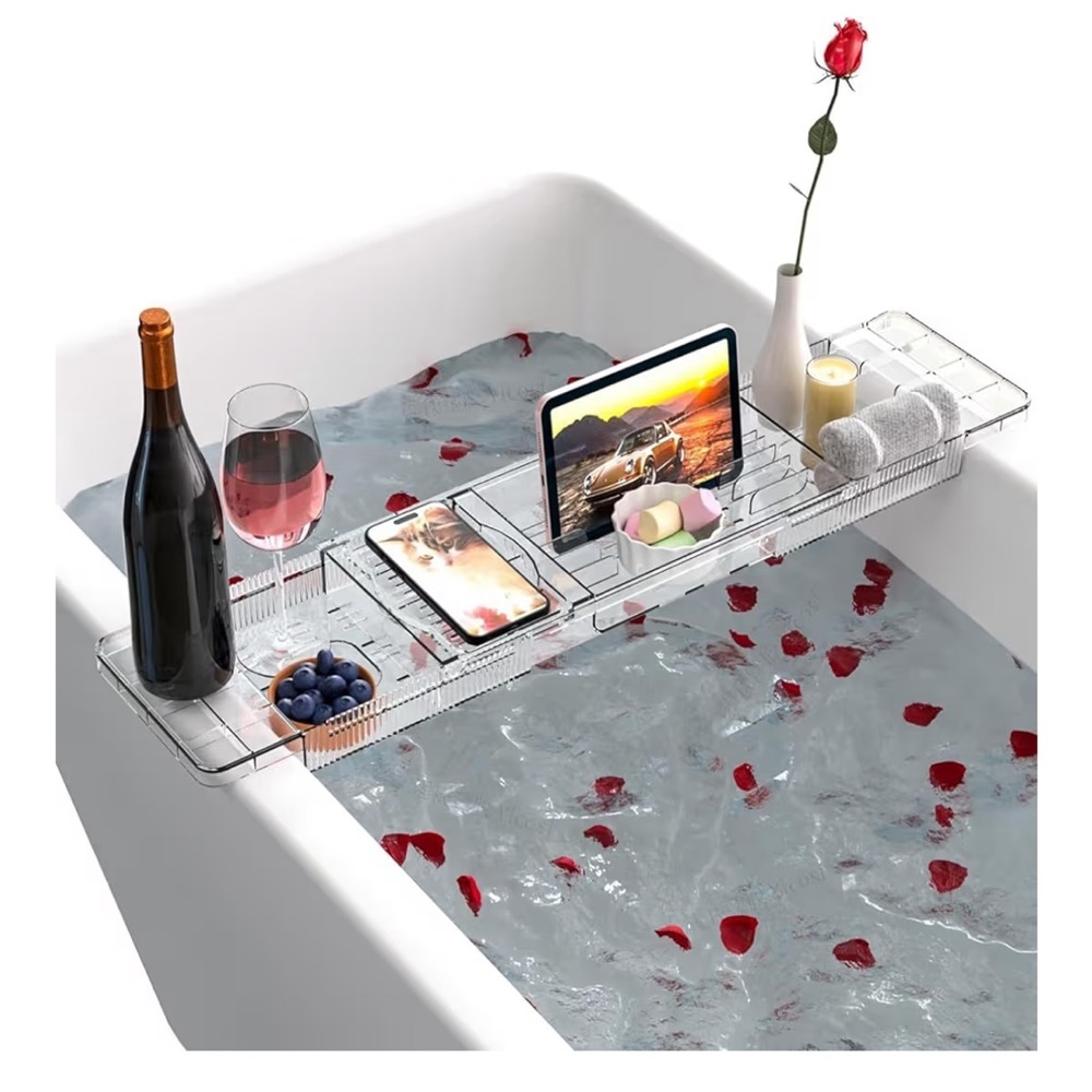Luxury Clear Bath Caddy Tray